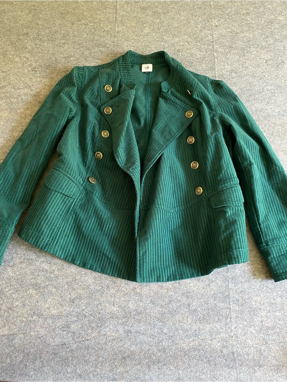 Cabi Green Lennon Teal Corduroy Jacket